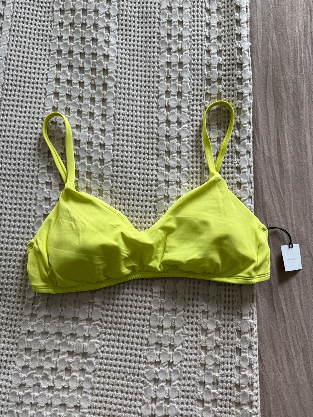 NEW Shade & Shore Neon Yellow Bikini Top Size M